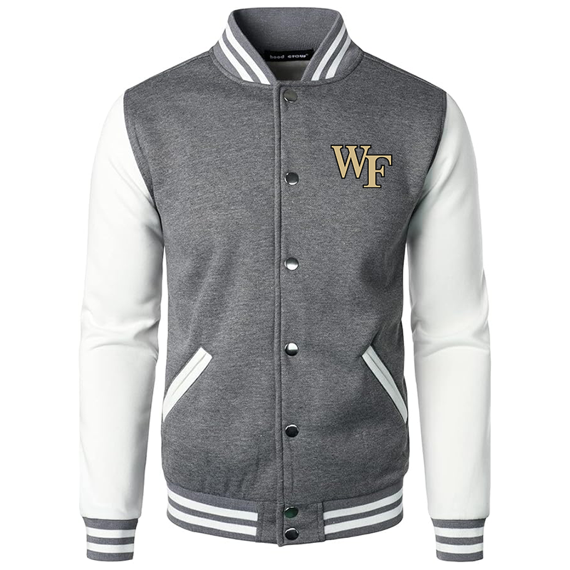 Men’s Wake Forest Demon Deacons Varsity Baseball Jacket Cotton Blend Letterman Jackets