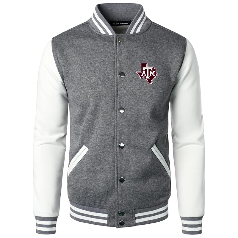 Men’s Texas AM Aggies Varsity Baseball Jacket Cotton Blend Letterman Jackets