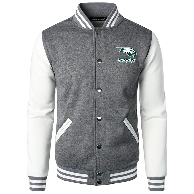 Men’s Wagner Seahawks Varsity Baseball Jacket Cotton Blend Letterman Jackets