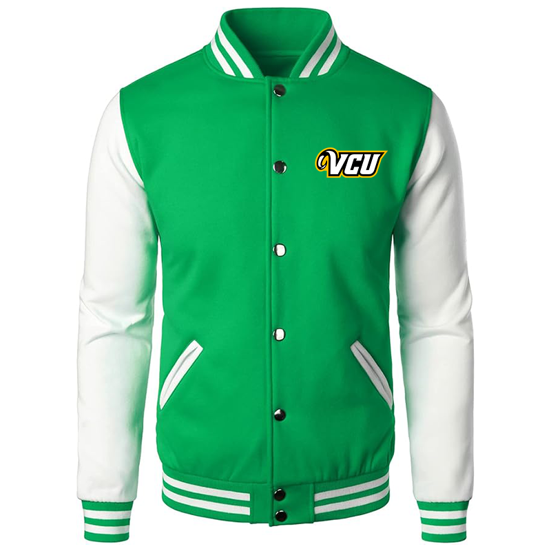 Men’s Virginia Commonwealth Rams Varsity Baseball Jacket Cotton Blend Letterman Jackets