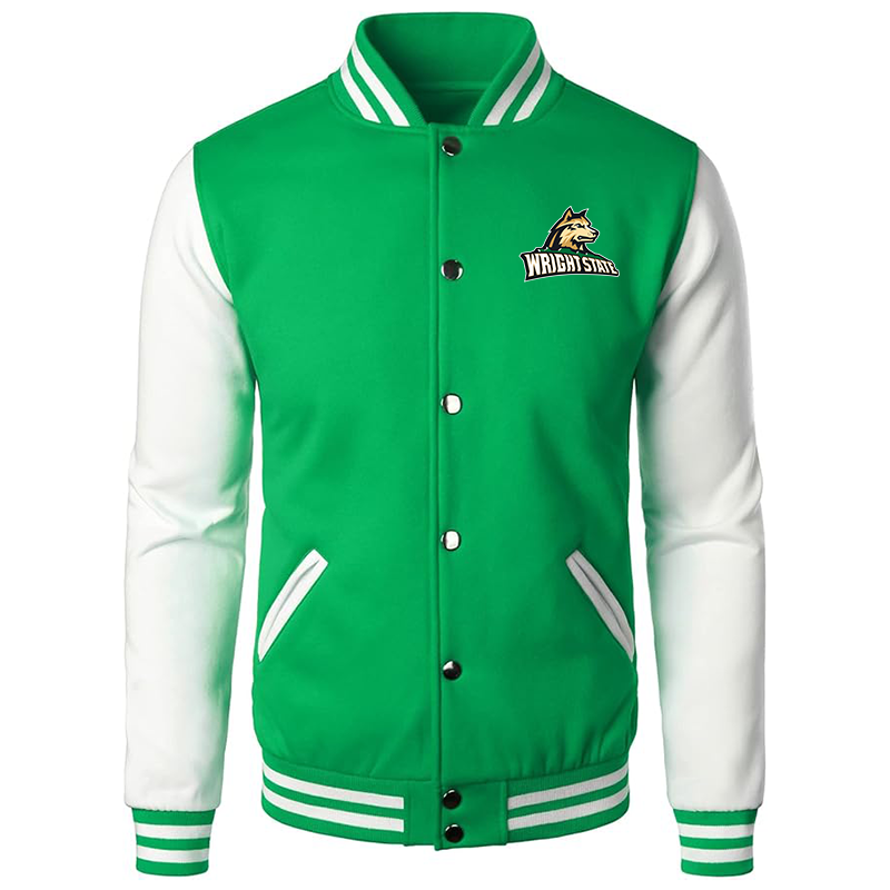 Men’s Wright State Raiders Varsity Baseball Jacket Cotton Blend Letterman Jackets