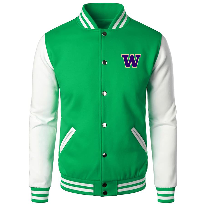 Men’s Washington Huskies Varsity Baseball Jacket Cotton Blend Letterman Jackets