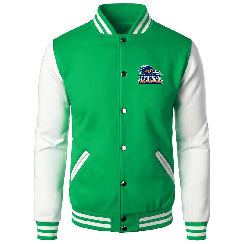 Men’s Texas SA Roadrunners Varsity Baseball Jacket Cotton Blend Letterman Jackets