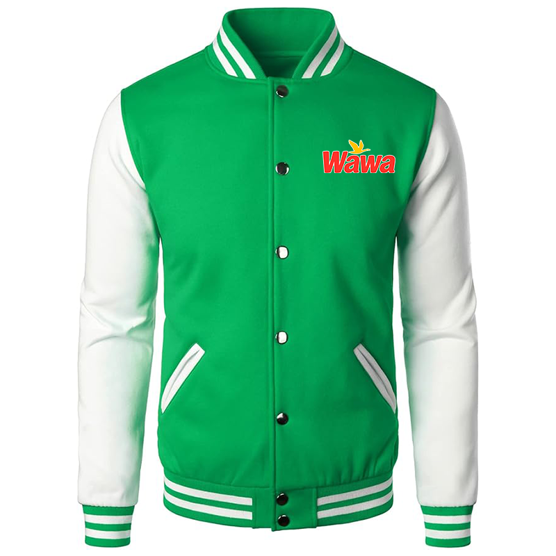 Men’s Wawa Gas Station Varsity Baseball Jacket Cotton Blend Letterman Jackets