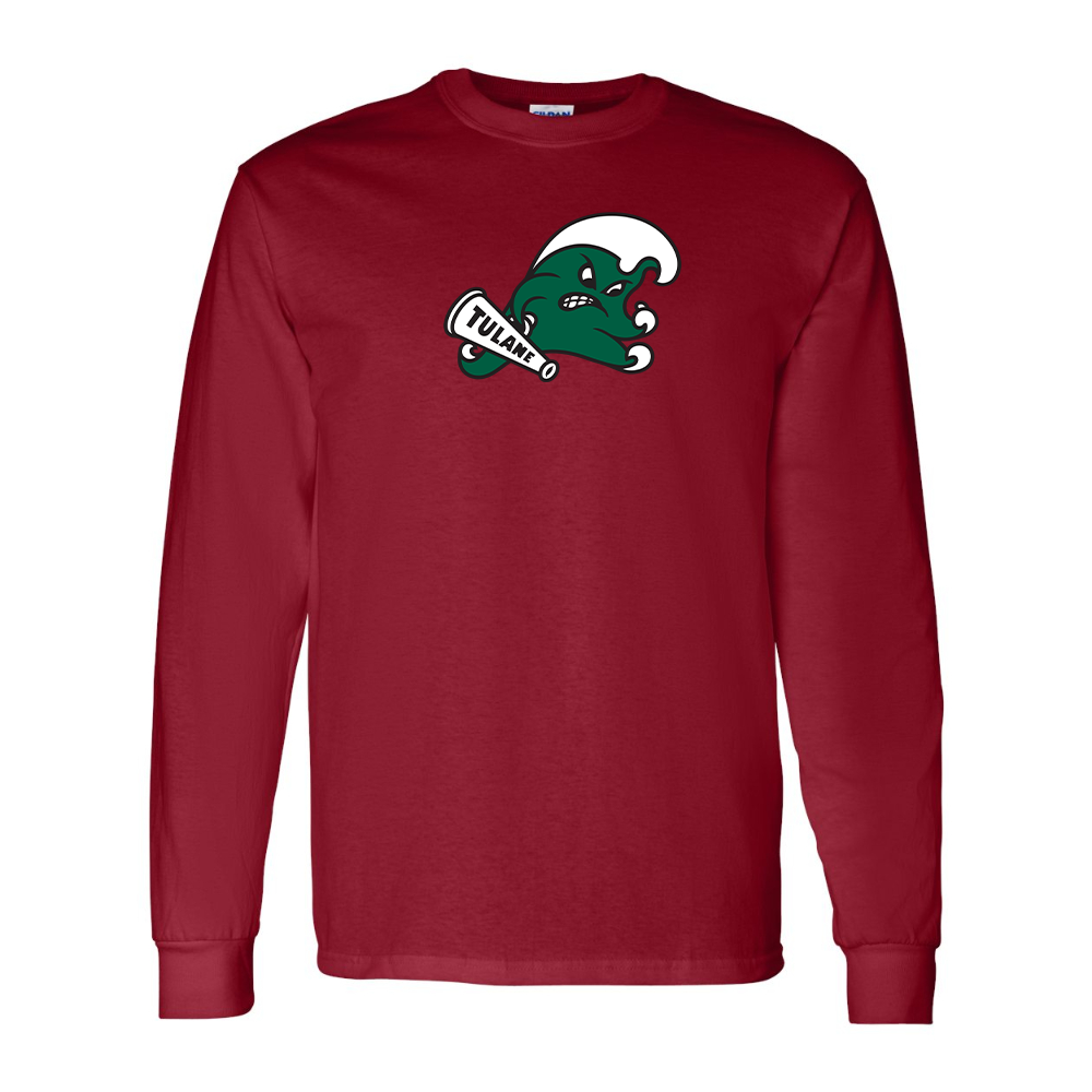 Men's Tulane Green Wave Gildan Heavy Cotton Long Sleeve T-Shirt