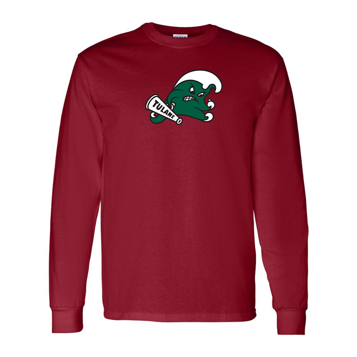 Men's Tulane Green Wave Gildan Heavy Cotton Long Sleeve T-Shirt