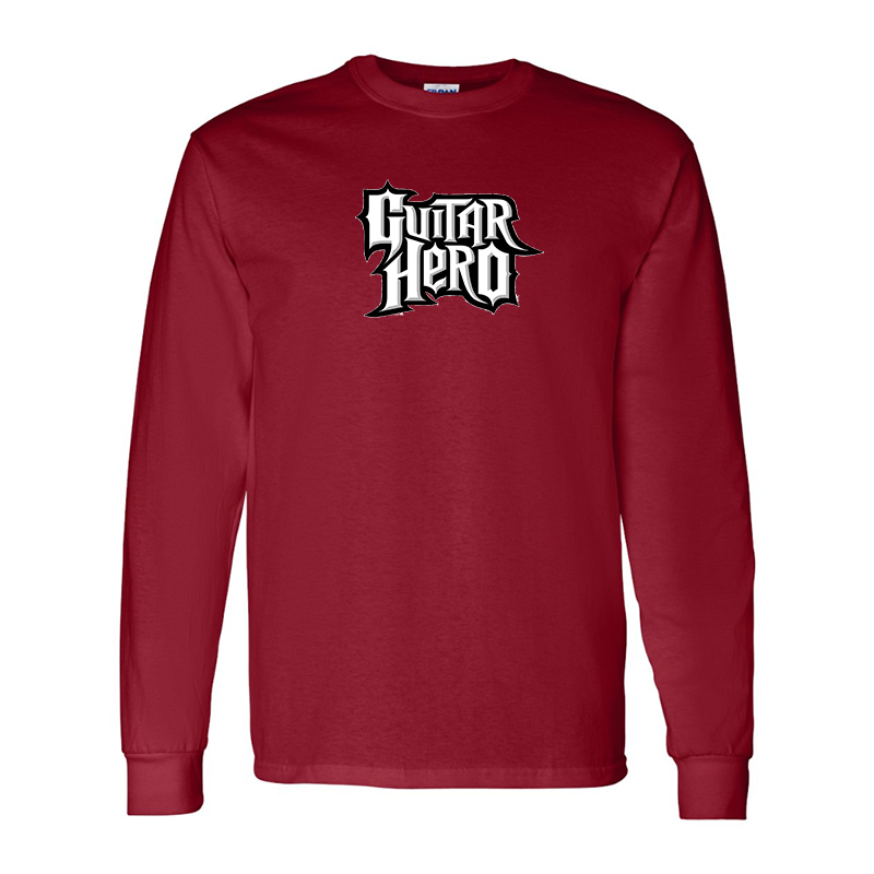 Men's Guitar hero Gildan Heavy Cotton Long Sleeve T-Shirt