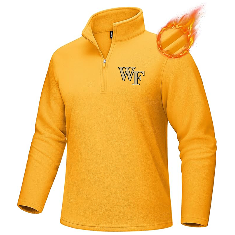 Men's Wake Forest Demon Deacons MAGCOMSEN  Quarter-Zip Pullover Polar Fleece Sweatshirt Stand Collar Long Sleeve Shirt for Men Thermal Winter Fall