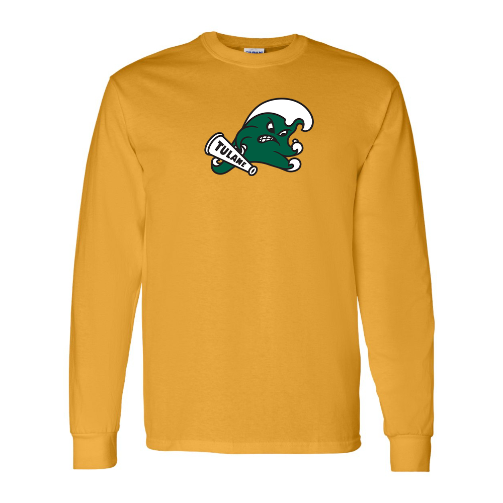 Men's Tulane Green Wave Gildan Heavy Cotton Long Sleeve T-Shirt