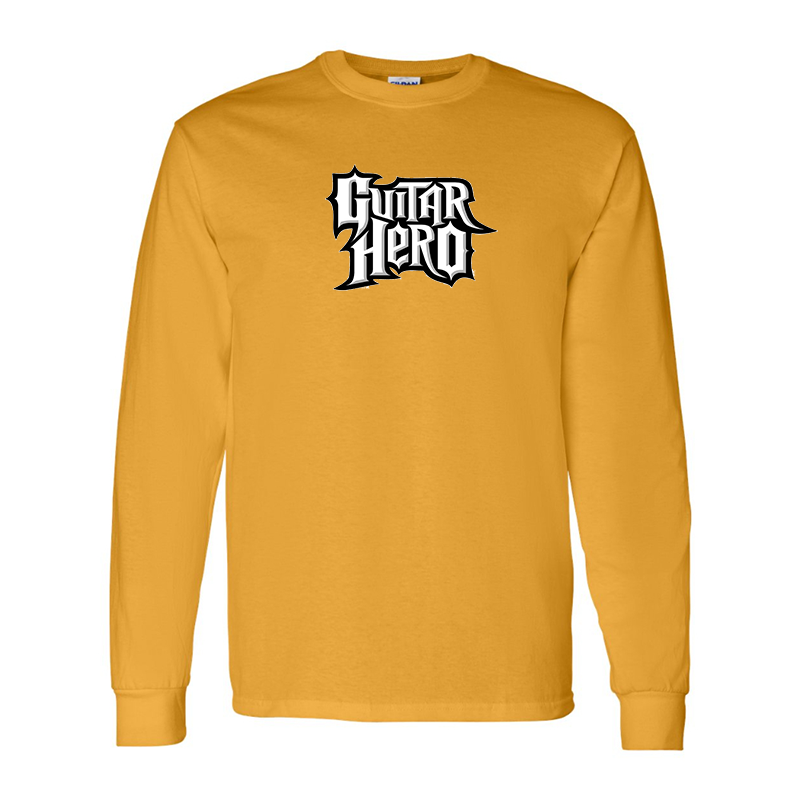 Men's Guitar hero Gildan Heavy Cotton Long Sleeve T-Shirt