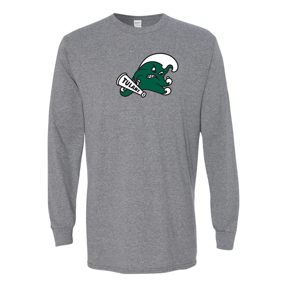 Men's Tulane Green Wave Gildan Heavy Cotton Long Sleeve T-Shirt