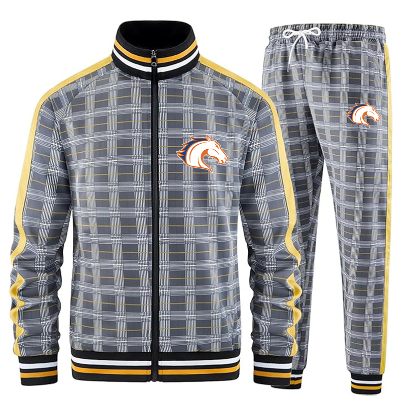 Men's Texas Arlington Mavericks  Tracksuits Full-zip Long Sleeve Plaid Track Jackets and Pants 2 Piece