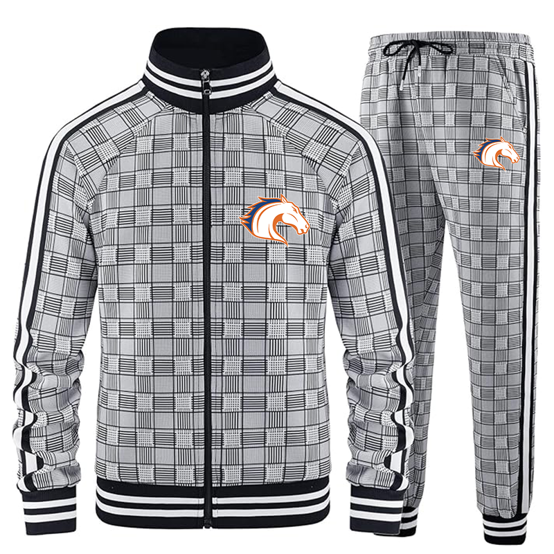 Men's Texas Arlington Mavericks  Tracksuits Full-zip Long Sleeve Plaid Track Jackets and Pants 2 Piece