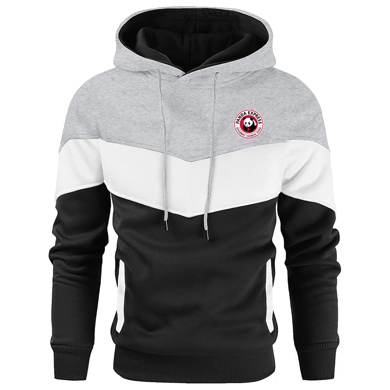 Men's Panda Express Gesean Novelty Color Block Pullover Fleece Hoodie Long Sleeve Casual Sweatshirt with Pocket