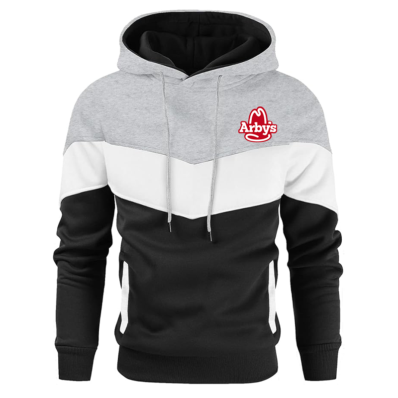 Men's Arbys Gesean Novelty Color Block Pullover Fleece Hoodie Long Sleeve Casual Sweatshirt with Pocket