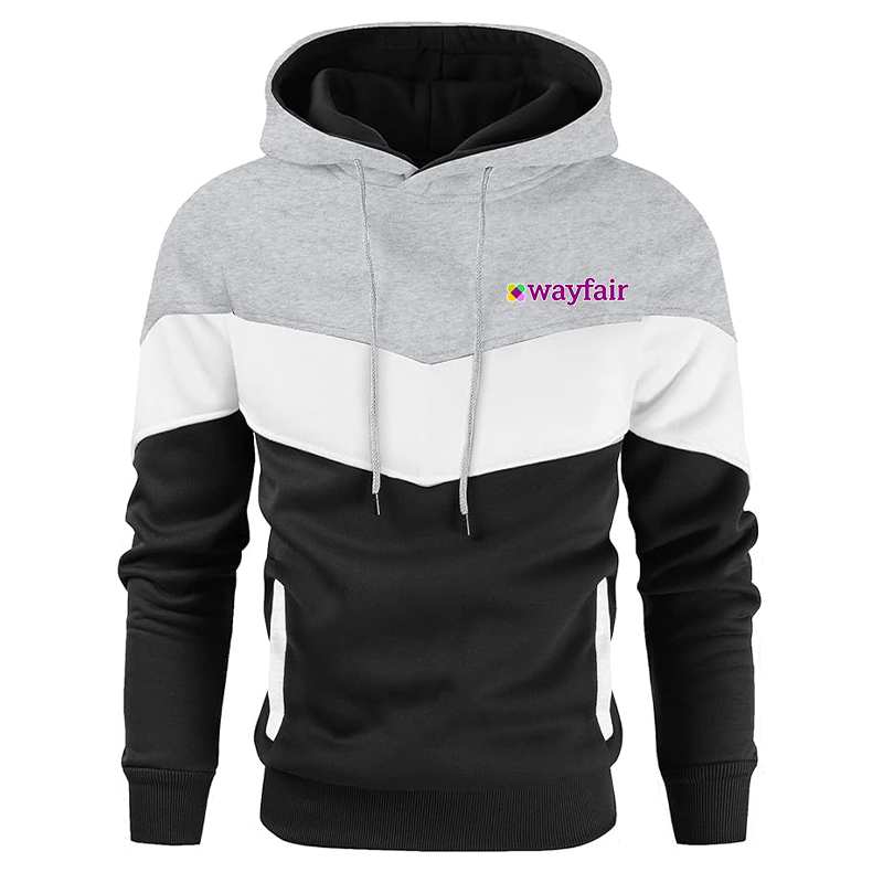 Men's Wayfair Gesean Novelty Color Block Pullover Fleece Hoodie Long Sleeve Casual Sweatshirt with Pocket