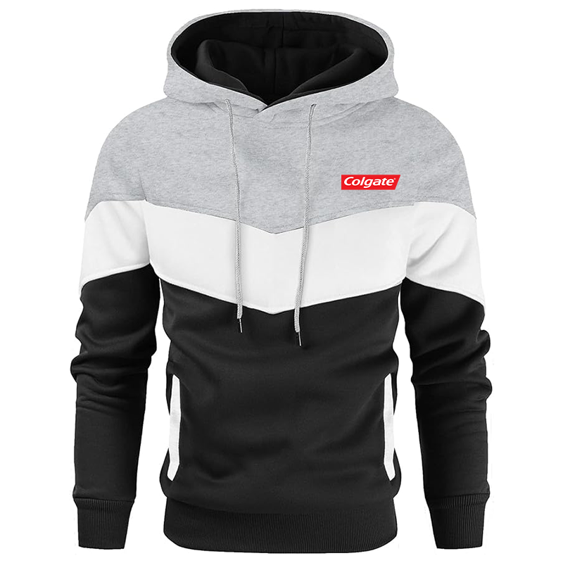 Men's Colgate Gesean Novelty Color Block Pullover Fleece Hoodie Long Sleeve Casual Sweatshirt with Pocket