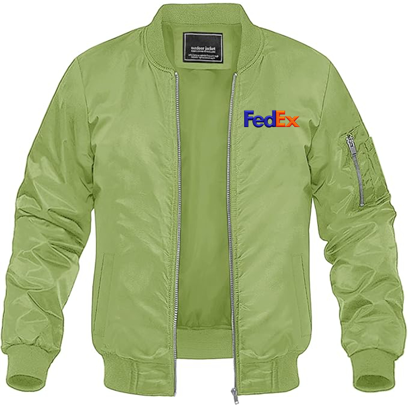 MAGNIVIT Men's FedEx  Embroidered Lightweight Bomber Jacket Windbreaker Casual Fall Spring Outdoor Coat