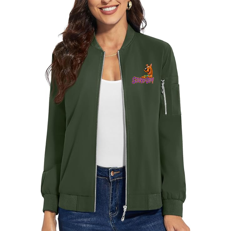 Women's Scooby-Doo Premium Bomber Jacket with Polished Detailing and Functional Sleeve Pocket Modern Luxury Outerwear