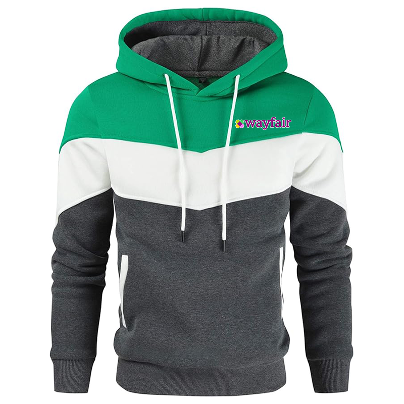 Men's Wayfair Gesean Novelty Color Block Pullover Fleece Hoodie Long Sleeve Casual Sweatshirt with Pocket