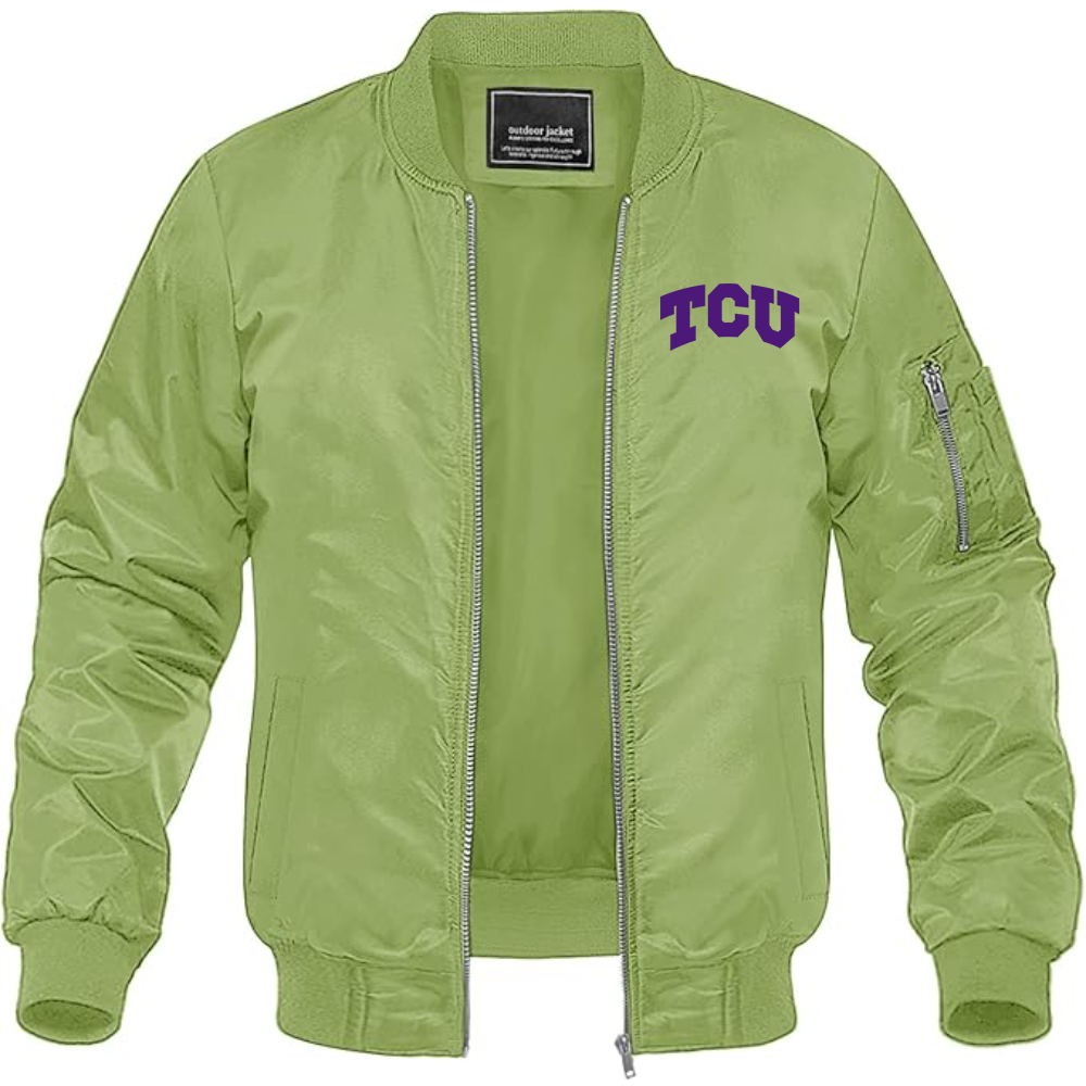 MAGNIVIT Men's TCU Horned Frogs Lightweight Bomber Jacket Windbreaker Casual Fall Spring Outdoor Coat