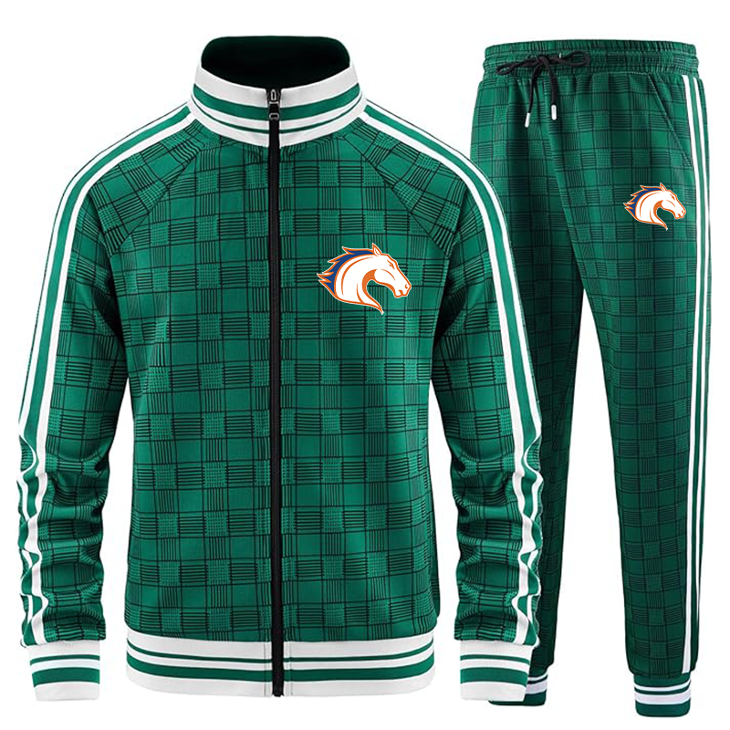 Men's Texas Arlington Mavericks  Tracksuits Full-zip Long Sleeve Plaid Track Jackets and Pants 2 Piece