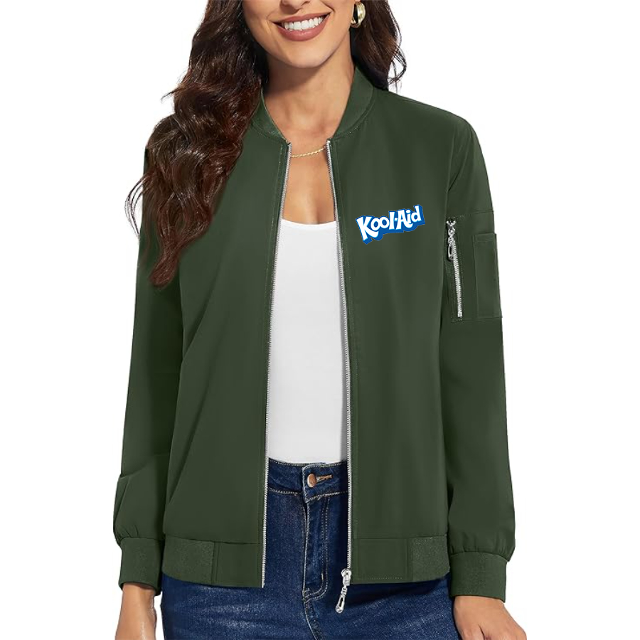 Women's Kool-Aid   Premium Bomber Jacket with Polished Detailing and Functional Sleeve Pocket Modern Luxury Outerwear