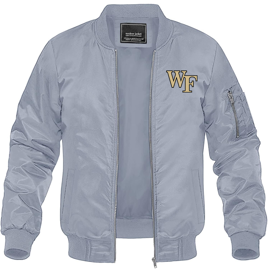 Men's Wake Forest Demon Deacons Lightweight Bomber Jacket Windbreaker Softshell Varsity Jacket Coat