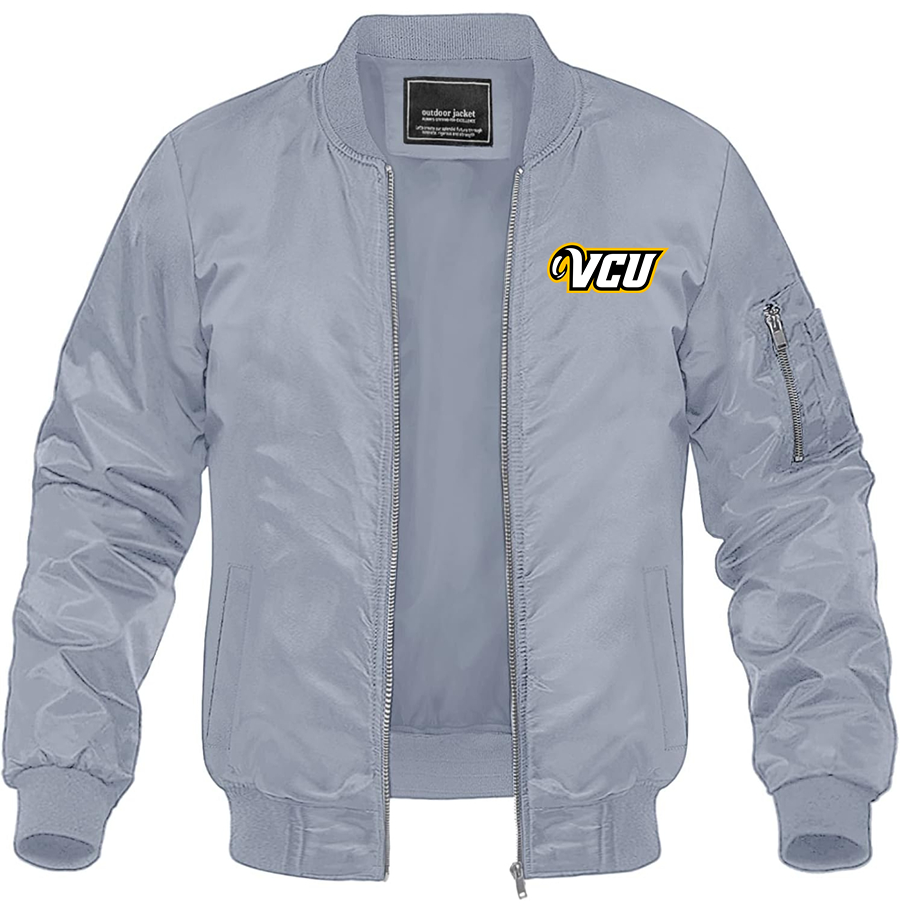 Men's Virginia Commonwealth Rams Lightweight Bomber Jacket Windbreaker Softshell Varsity Jacket Coat