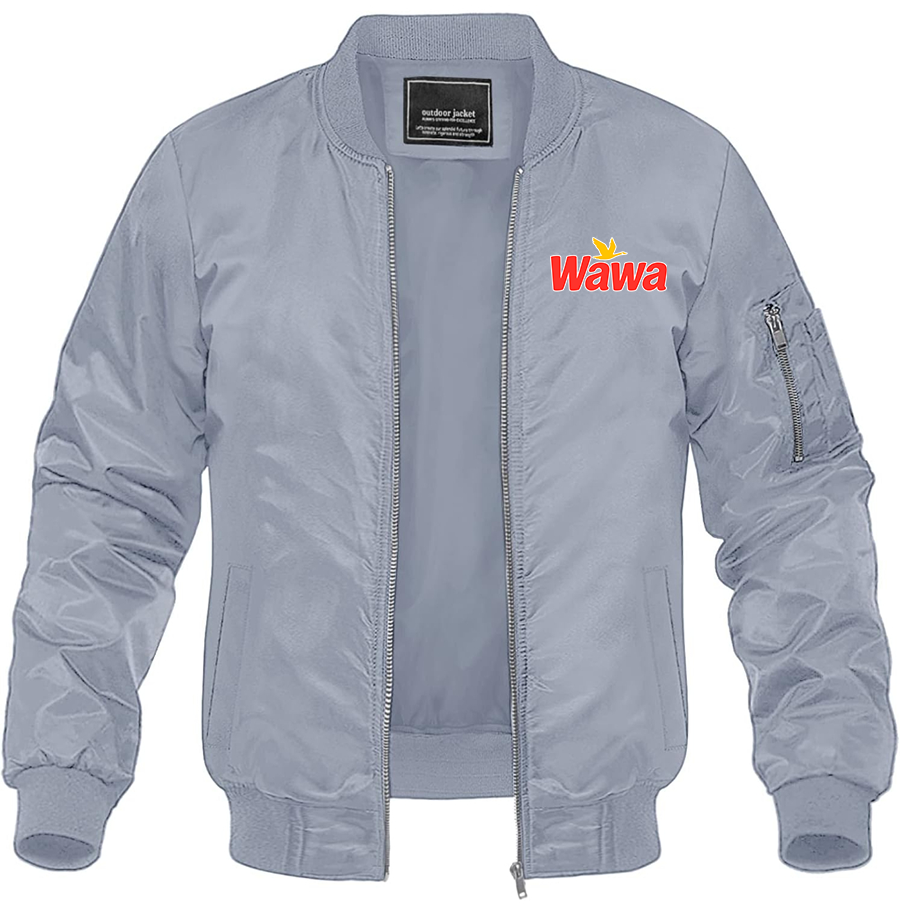 Men's Wawa Gas Station Lightweight Bomber Jacket Windbreaker Softshell Varsity Jacket Coat