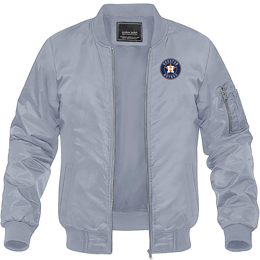 Men's Houston Astros Lightweight Bomber Jacket Windbreaker Softshell Varsity Jacket Coat