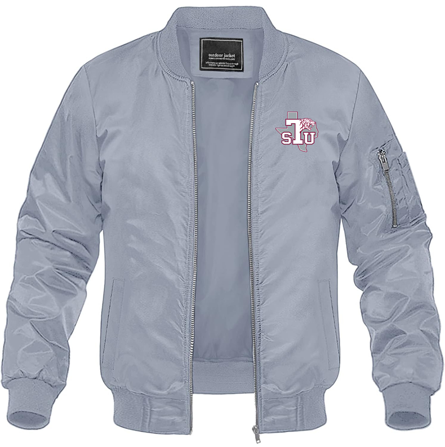 Men's Texas Southern Tigers Lightweight Bomber Jacket Windbreaker Softshell Varsity Jacket Coat