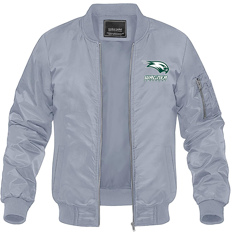 Men's Wagner Seahawks Lightweight Bomber Jacket Windbreaker Softshell Varsity Jacket Coat