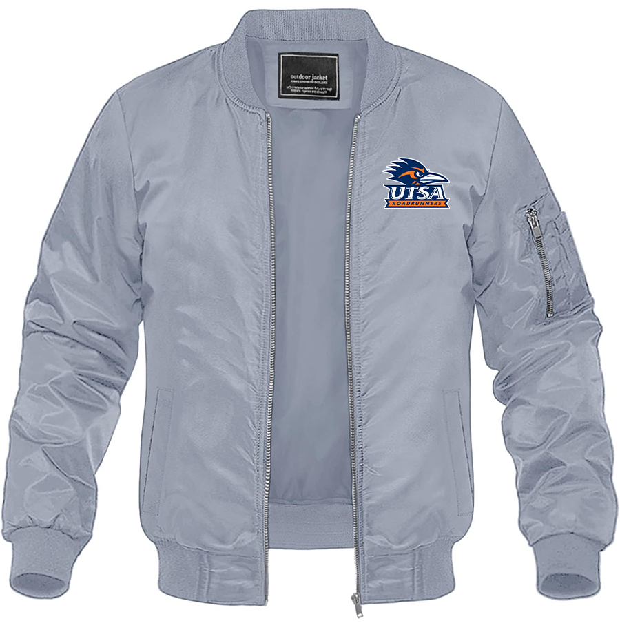 Men's Texas SA Roadrunners Lightweight Bomber Jacket Windbreaker Softshell Varsity Jacket Coat