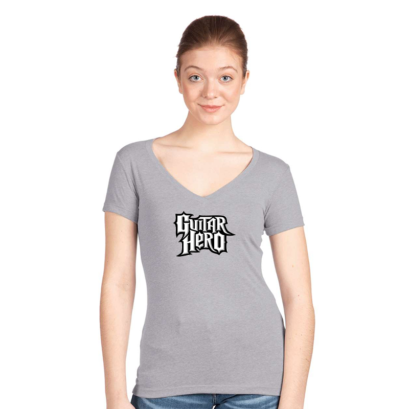 Women's Guitar hero Next Level Ideal V-Neck T-Shirt