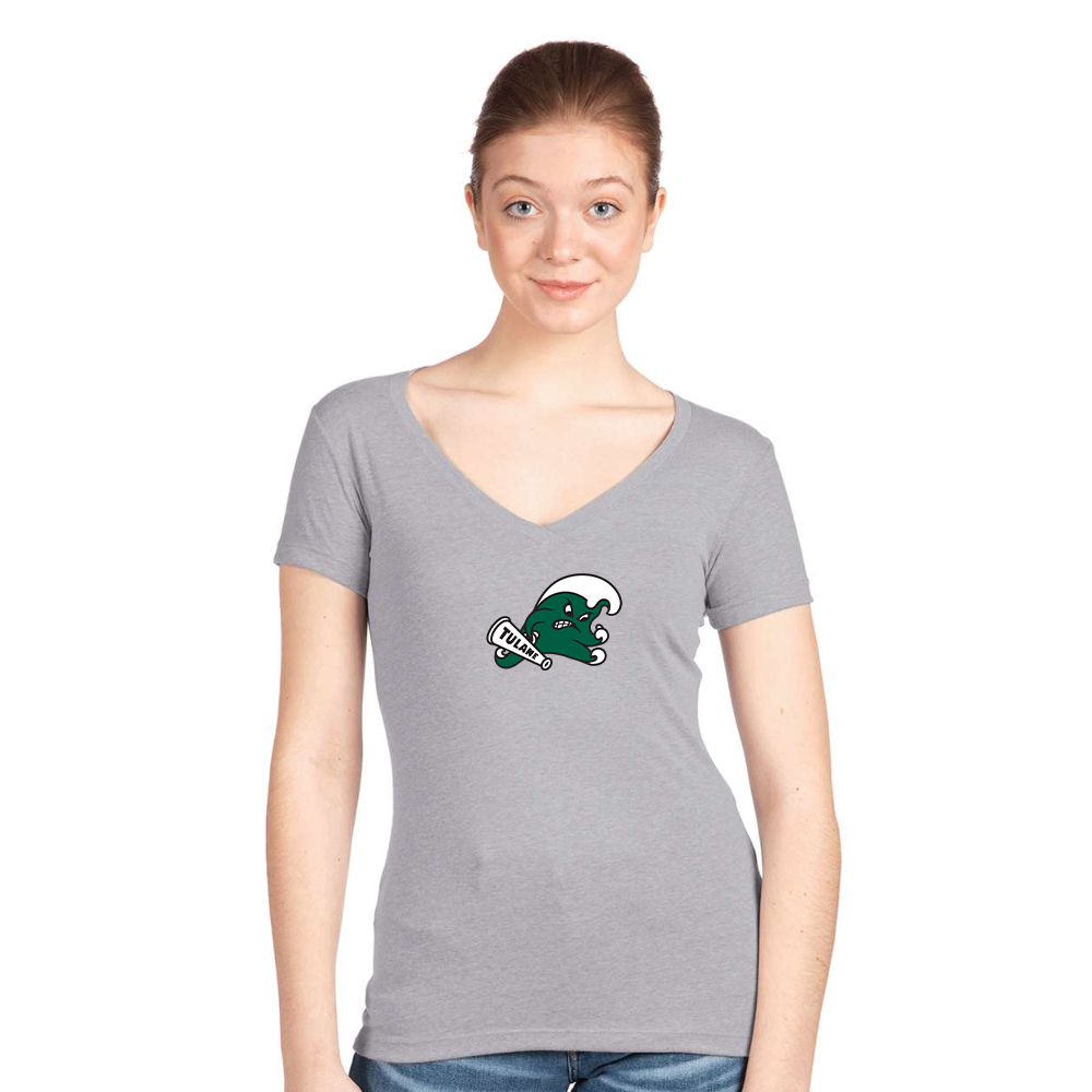 Women's Tulane Green Wave Next Level Ideal V-Neck T-Shirt