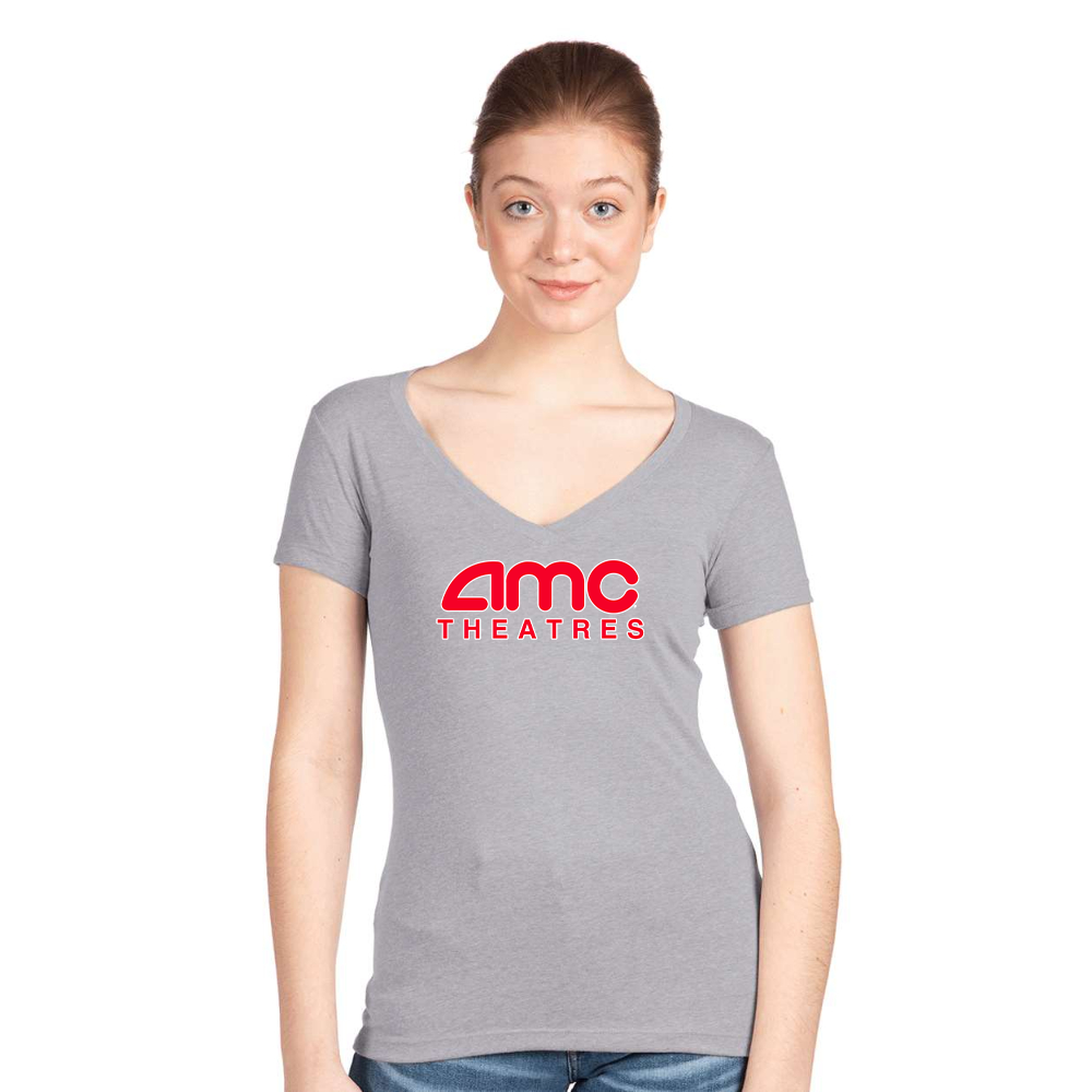 Women's Amc Theatres Next Level Ideal V-Neck T-Shirt