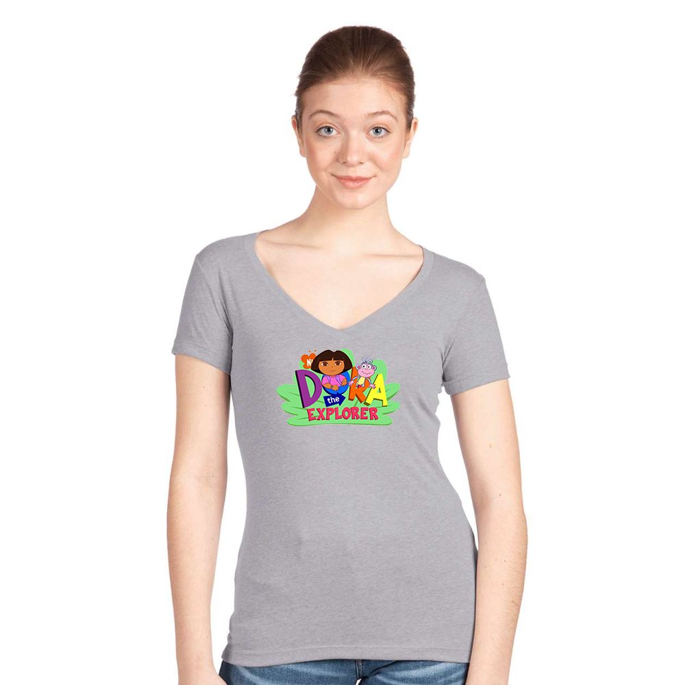 Women's Dora the Explorer Next Level Ideal V-Neck T-Shirt