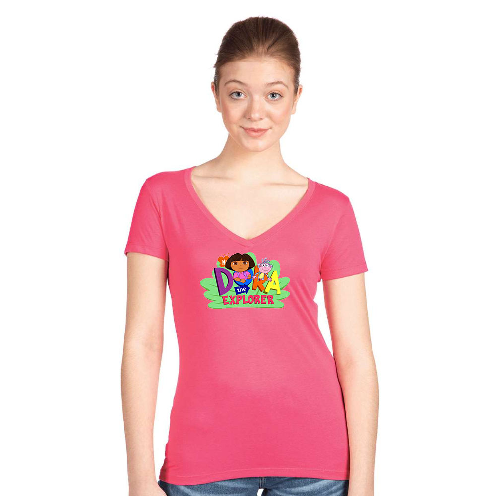 Women's Dora the Explorer Next Level Ideal V-Neck T-Shirt