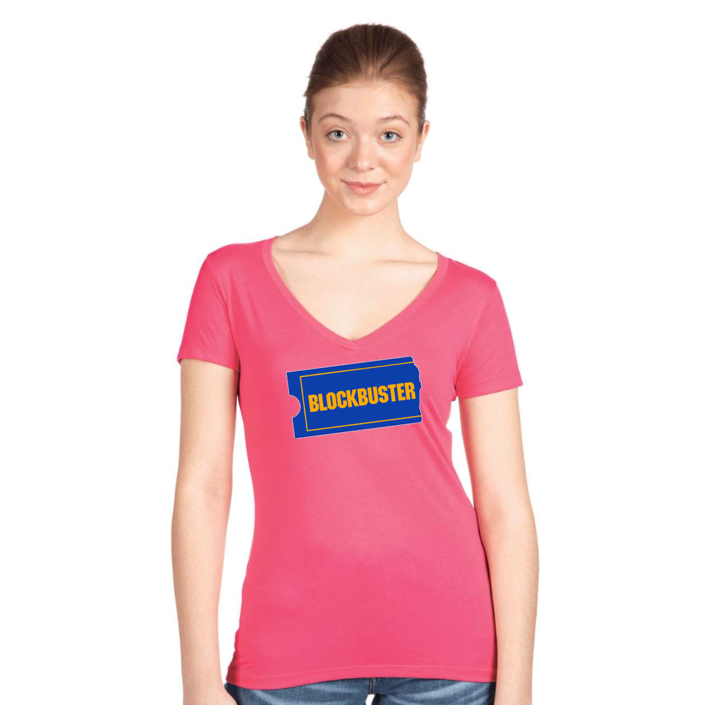 Women's Blockbuster  Next Level Ideal V-Neck T-Shirt