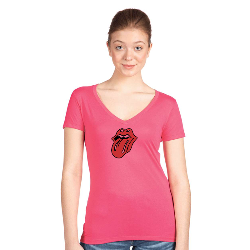 Women's  Rolling Stones Next Level Ideal V-Neck T-Shirt