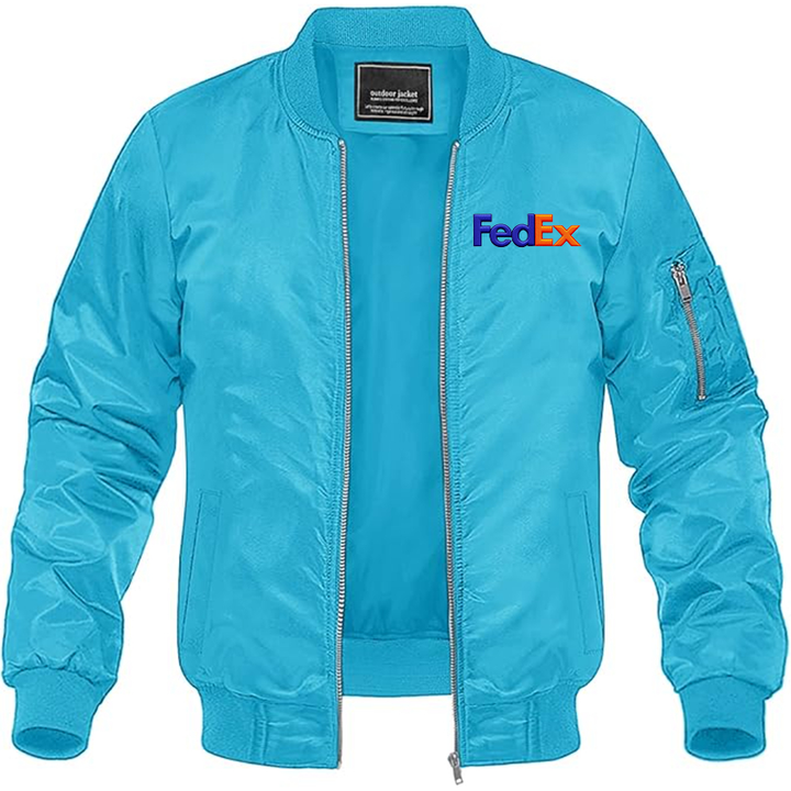 MAGNIVIT Men's FedEx  Embroidered Lightweight Bomber Jacket Windbreaker Casual Fall Spring Outdoor Coat