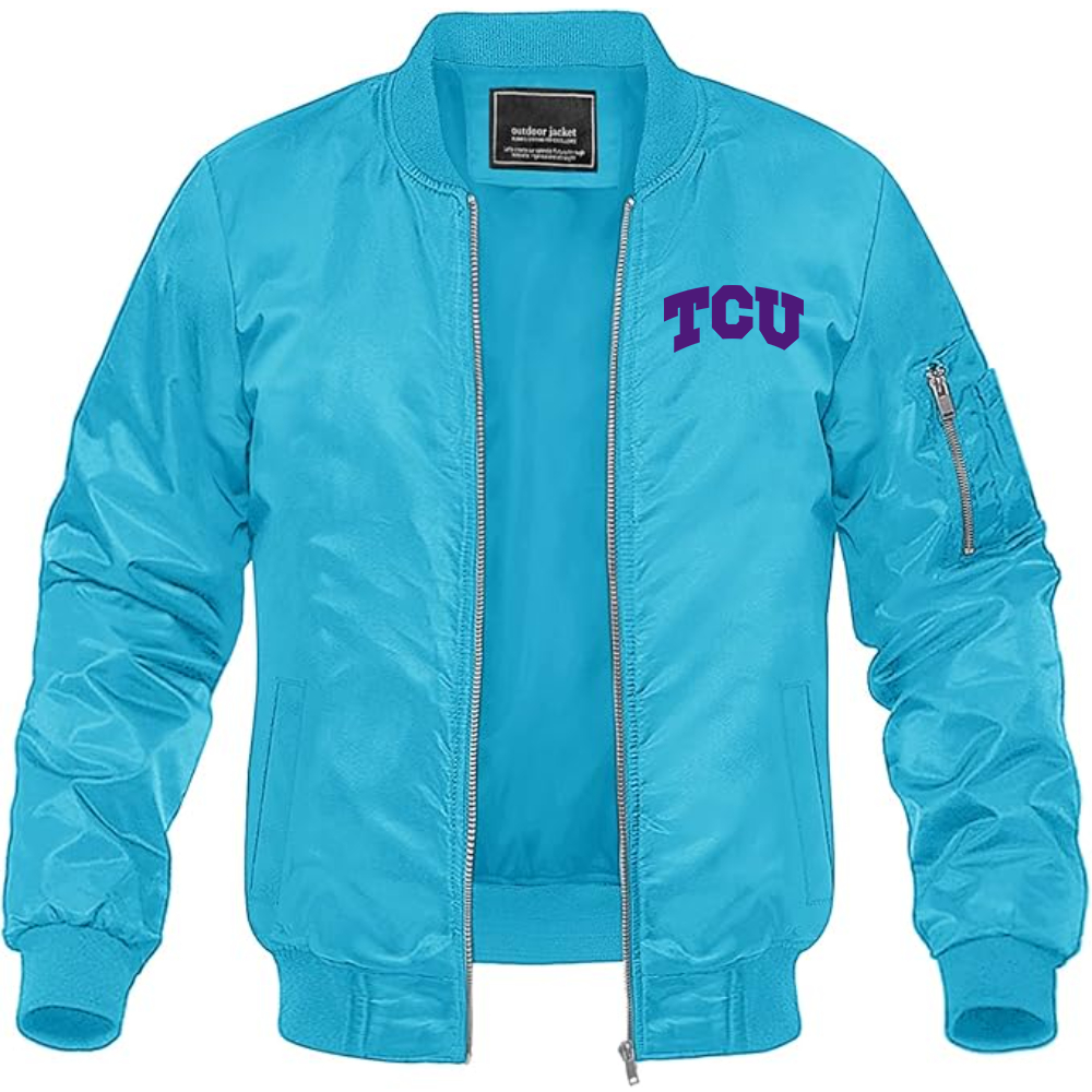 MAGNIVIT Men's TCU Horned Frogs Lightweight Bomber Jacket Windbreaker Casual Fall Spring Outdoor Coat