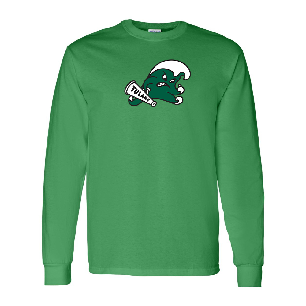 Men's Tulane Green Wave Gildan Heavy Cotton Long Sleeve T-Shirt