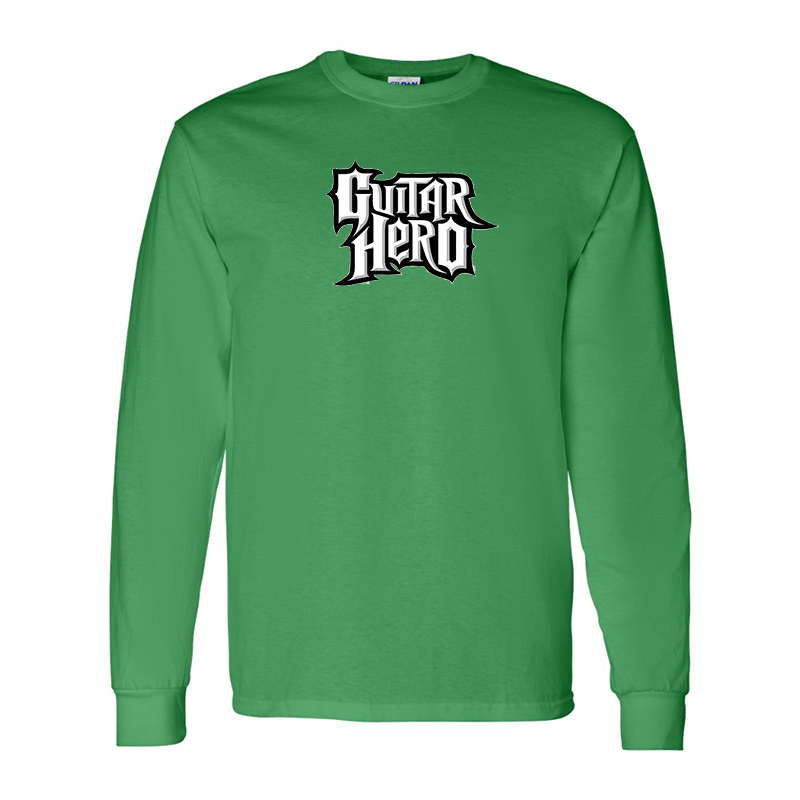 Men's Guitar hero Gildan Heavy Cotton Long Sleeve T-Shirt