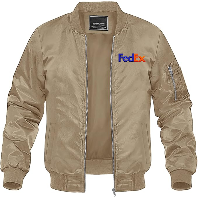 MAGNIVIT Men's FedEx  Embroidered Lightweight Bomber Jacket Windbreaker Casual Fall Spring Outdoor Coat