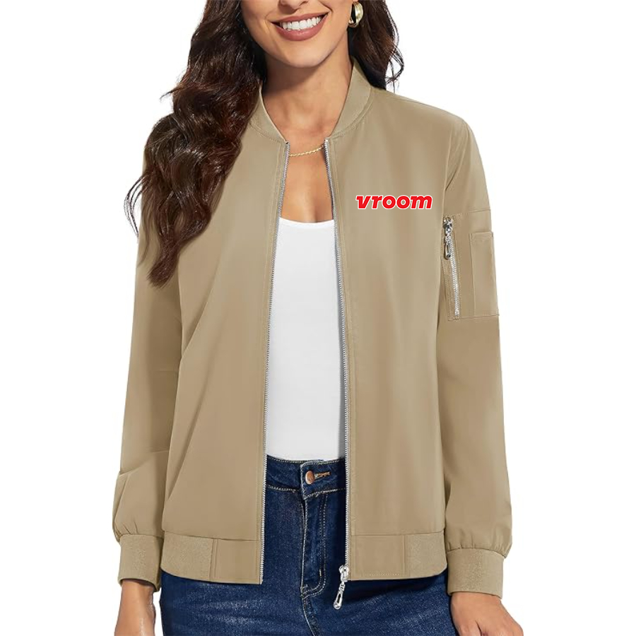 Women's Vroom Premium Bomber Jacket with Polished Detailing and Functional Sleeve Pocket Modern Luxury Outerwear