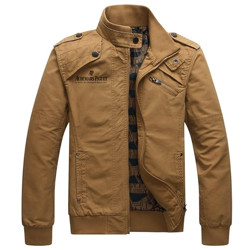 Men's Audemars Piguet Dwar Casual Washed Cotton Military Outdoor Jackets with Shoulder Straps