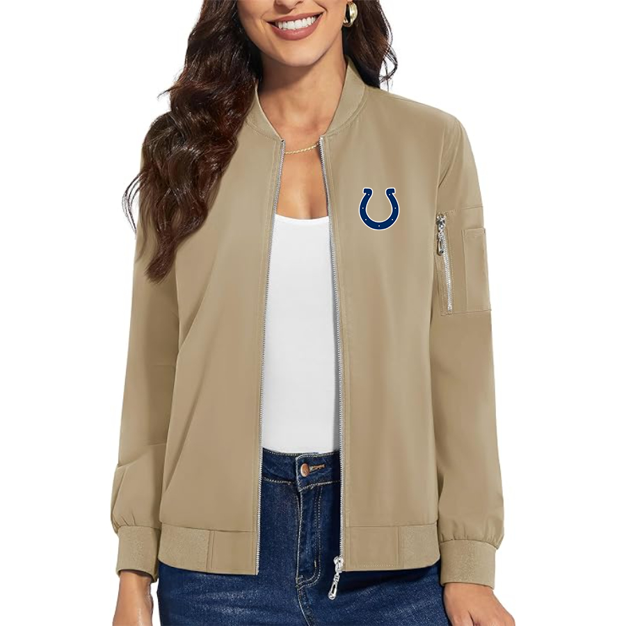 Women's Indianapolis Colts Premium Bomber Jacket with Polished Detailing and Functional Sleeve Pocket Modern Luxury Outerwear