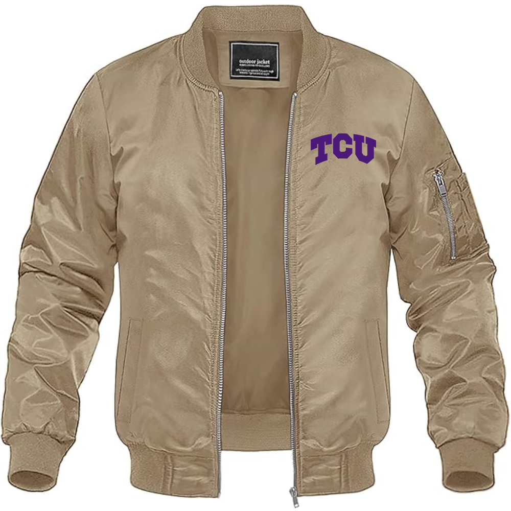 MAGNIVIT Men's TCU Horned Frogs Lightweight Bomber Jacket Windbreaker Casual Fall Spring Outdoor Coat